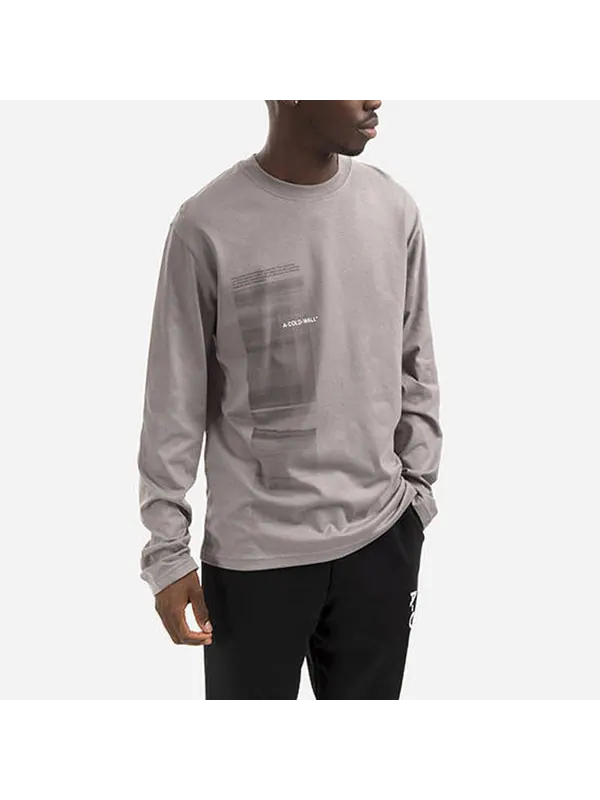 Футболка diffusion graphic long shirt tee 'mid grey' A-Cold-Wall* — изображение 3 из 4, серый