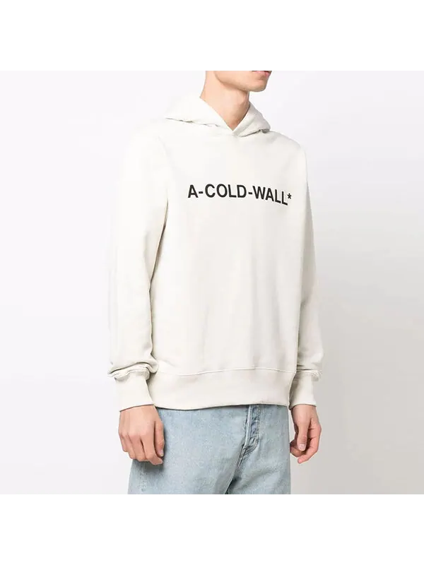Толстовка logo popover hoodie 'bone white' A-Cold-Wall* — изображение 3 из 3, белый