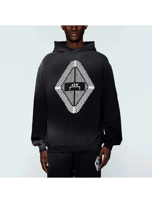 Толстовка gradient popover hoodie 'black' A-Cold-Wall* — изображение 3 из 4, черный