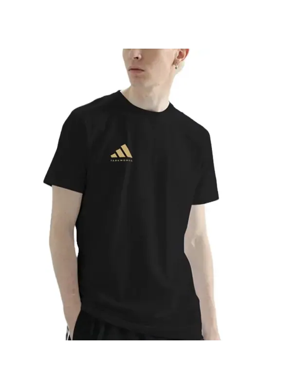 Футболка спортивная футболка Adidas — изображение 2 из 3, черный/золотистый
