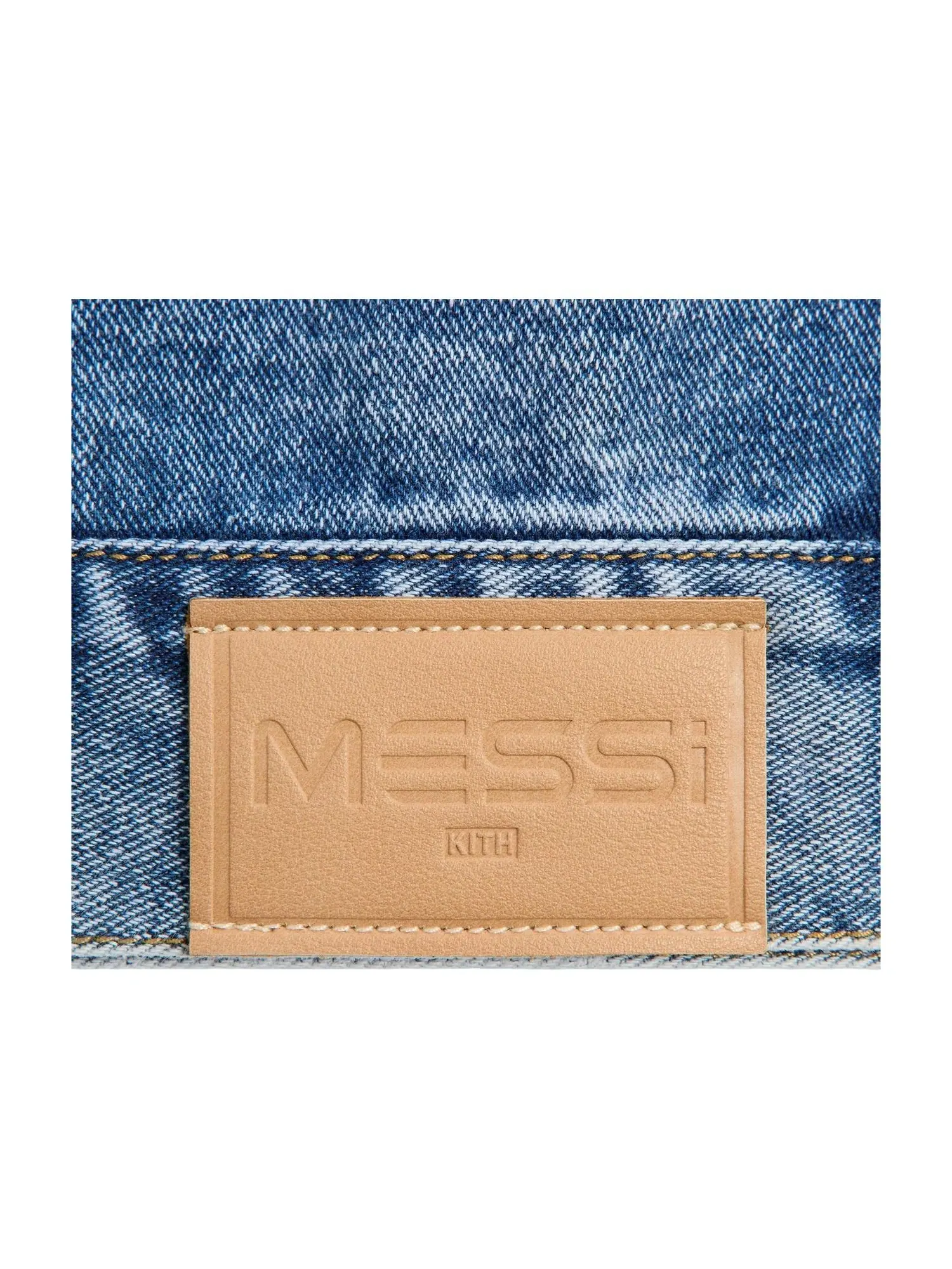 Мужская джинсовая куртка с принтом KITH x Messi for Adidas Football Denim Jacket Aurora Ink — изображение 3 из 3, синий