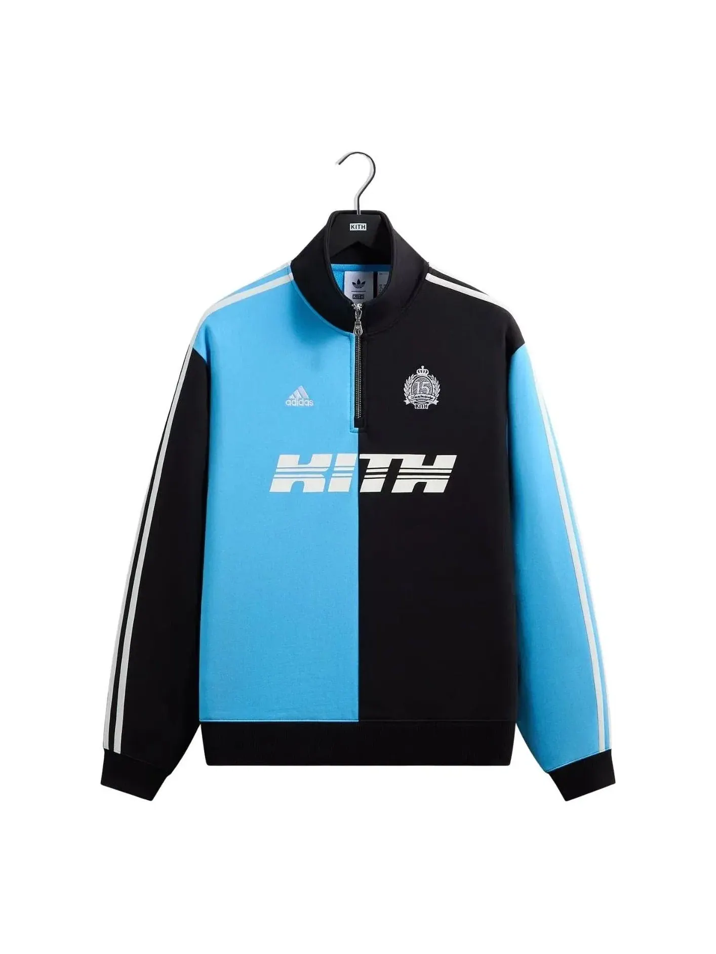 Мужская футболка из футера KITH x Messi for Adidas Football Fleece Quarter Zip — изображение 1 из 4, темно-синий