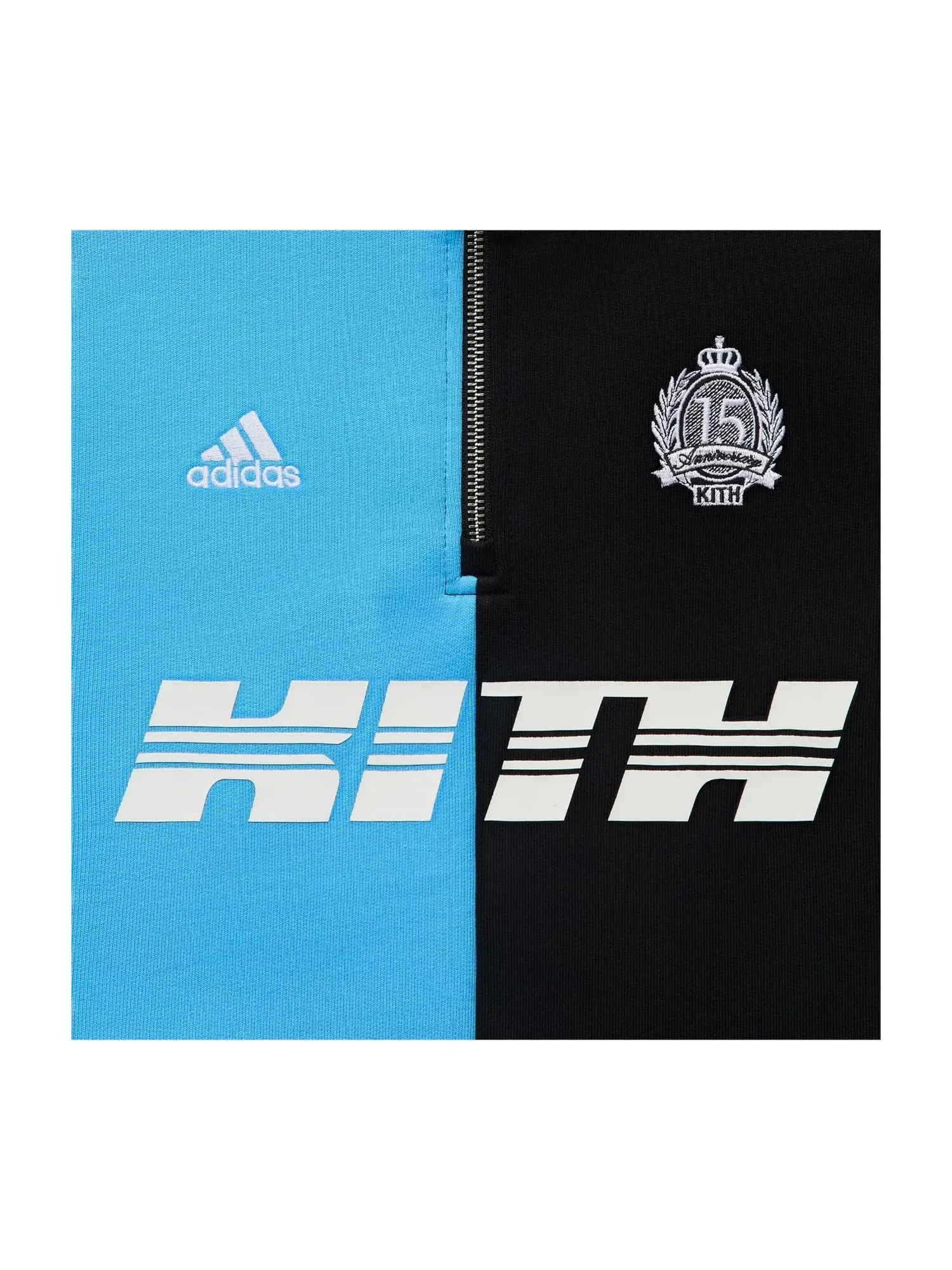 Мужская футболка из футера KITH x Messi for Adidas Football Fleece Quarter Zip — изображение 3 из 4, темно-синий