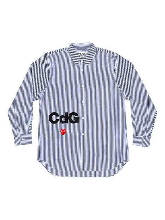 Рубашка x cdg striped shirt 'blue' Comme Des Garcons Play — изображение 1 из 2, синий