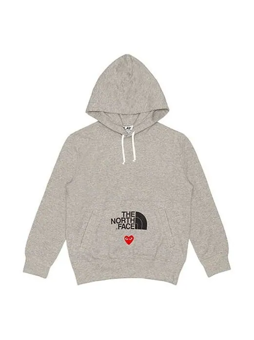 Толстовка x the north face crossover play together series logo hooded drawstring grey Comme Des Garcons Play, серый
