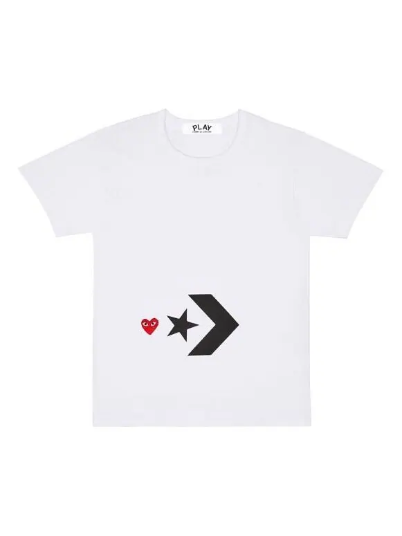 Футболка x converse logo t-shirt 'white' Comme Des Garcons Play — изображение 1 из 2, белый