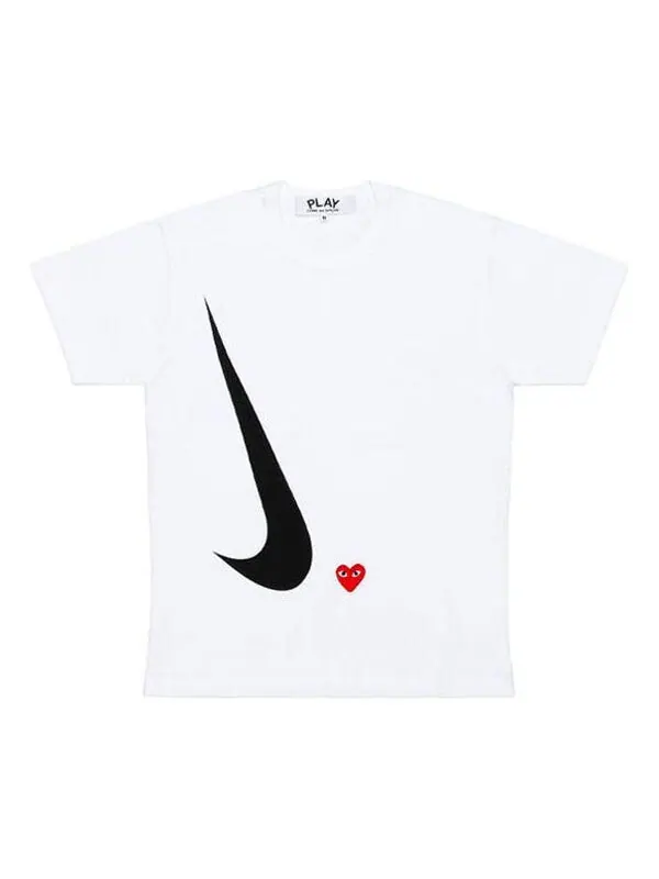 Футболка x nike crossover play together series round neck short sleeve tee 'white' Comme Des Garcons Play, белый