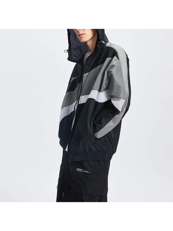 Куртка логотип спортивная ветровка Li-Ning — изображение 4 из 4, черный/серый