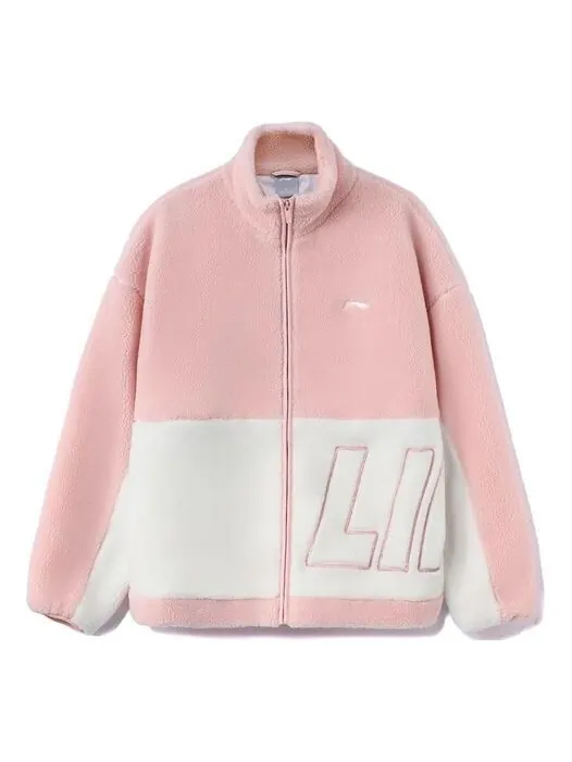 Куртка флисовая куртка с цветным логотипом Li-Ning — изображение 1 из 2, розовый/белый