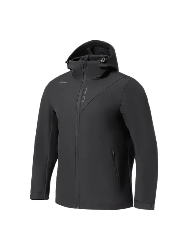 Куртка спортивные с капюшоном ветровка Li-Ning — изображение 1 из 4, черный