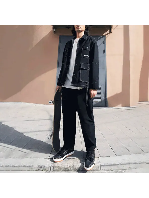 Куртка скейтборд серии много карманов свободная куртка Li-Ning — изображение 3 из 4, черный