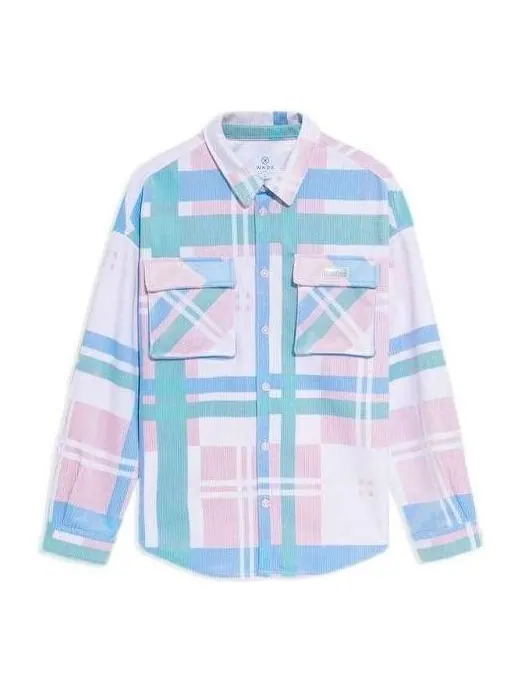Рубашка Li-Ning Wade Series Colorblock Plaid Loose Shirt 'White Pink Blue' AFDS205-1