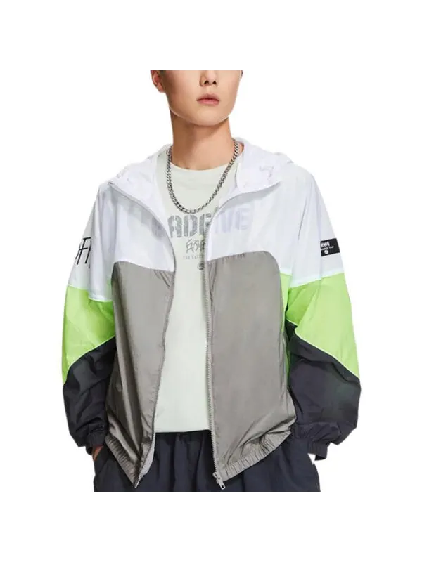Куртка badfive logo свободная куртка Li-Ning — изображение 3 из 3, белый/серый/зеленый