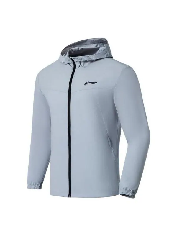 Куртка логотип беговая ветровка Li-Ning — изображение 1 из 2, синий/черный