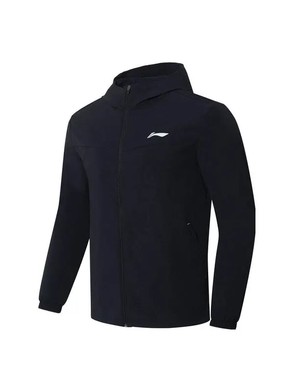 Куртка логотип беговая ветровка Li-Ning — изображение 1 из 2, черный/белый