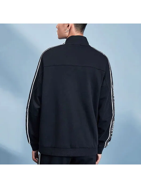 Куртка футбольная серия логотип вышитый спортивная куртка Li-Ning — изображение 4 из 4, черный/белый/красный