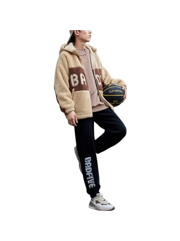 Куртка badfive logo флисовая куртка на молнии Li-Ning — изображение 3 из 4, коричневый