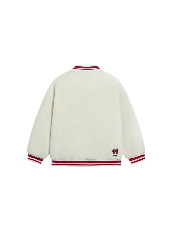 Куртка бейсбольная куртка из флиса с логотипом Li-Ning — изображение 2 из 2, бежевый/красный