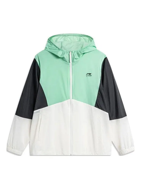 Куртка ветровка с цветными блоками Li-Ning — изображение 1 из 2, зеленый/белый/черный