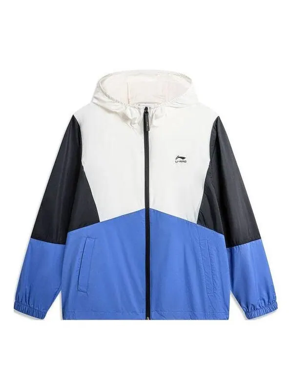 Куртка ветровка с цветными блоками Li-Ning — изображение 1 из 2, белый/черный/синий