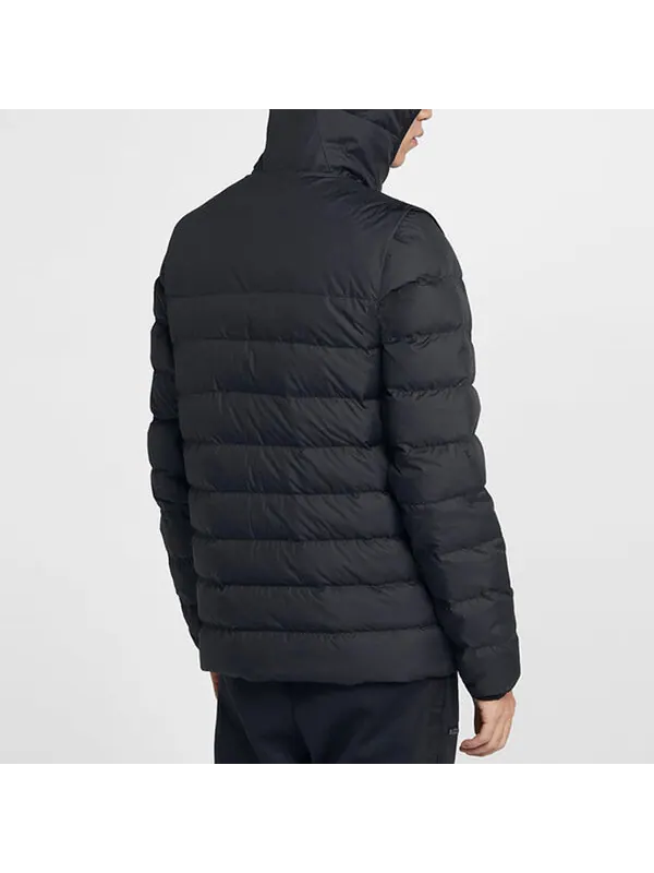 Пуховик Men's Nike Casual Hooded Black Down Jacket — изображение 4 из 4, черный
