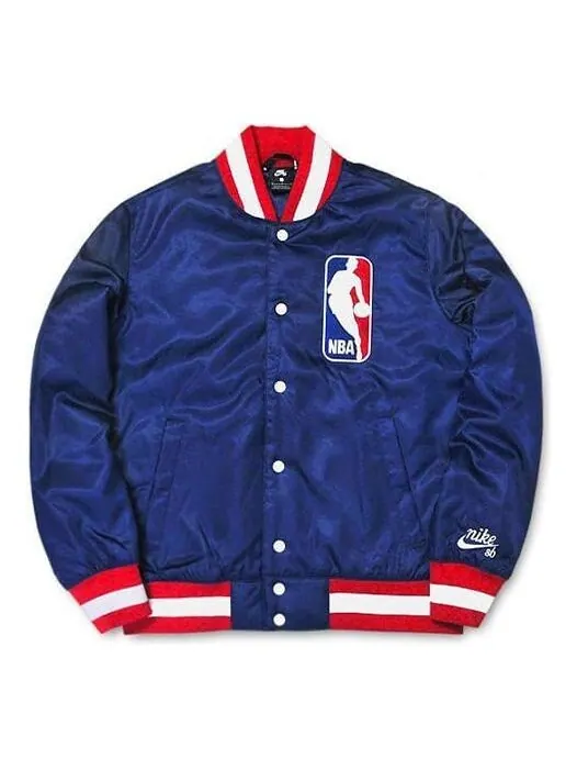 Майка Nike SB x NBA Bomber Crossover Skateboard Casual Sports baseball uniform Jacket Blue — изображение 1 из 4, синий