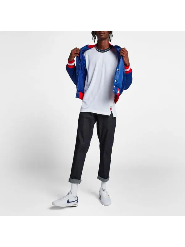 Майка Nike SB x NBA Bomber Crossover Skateboard Casual Sports baseball uniform Jacket Blue — изображение 2 из 4, синий
