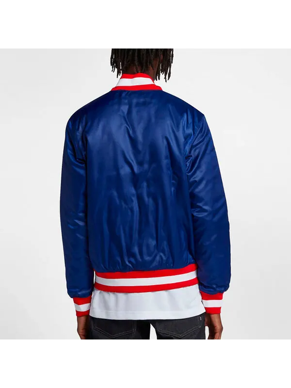 Майка Nike SB x NBA Bomber Crossover Skateboard Casual Sports baseball uniform Jacket Blue — изображение 4 из 4, синий