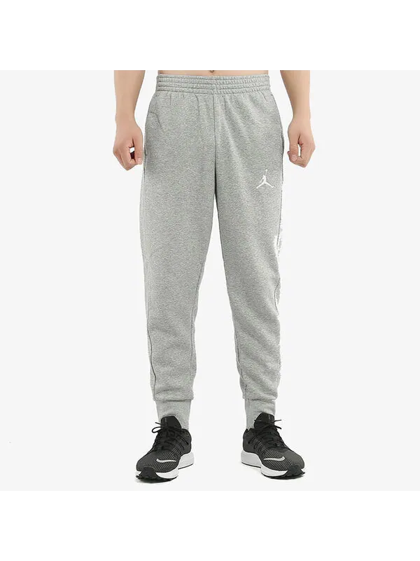 Спортивные штаны Men's Air Jordan Flight Fleece Embroidered Logo Fleece Lined Bundle Feet Sports — изображение 2 из 4, серый