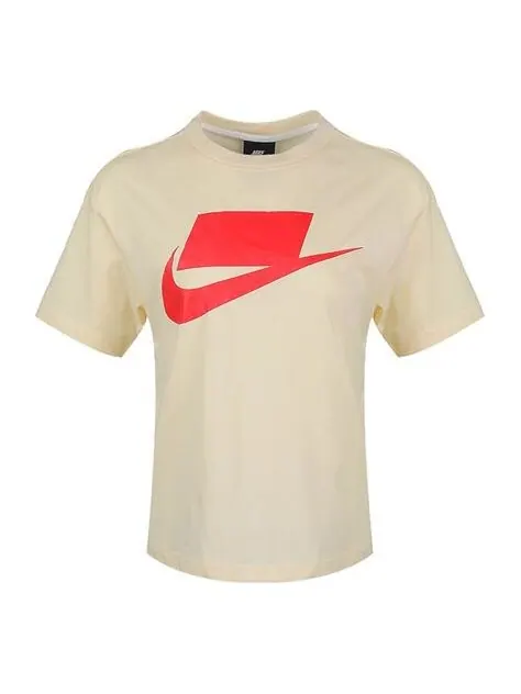 Футболка спортивная грудь классика большой логотип короткий рукав Nike — изображение 1 из 2, светлый желтый
