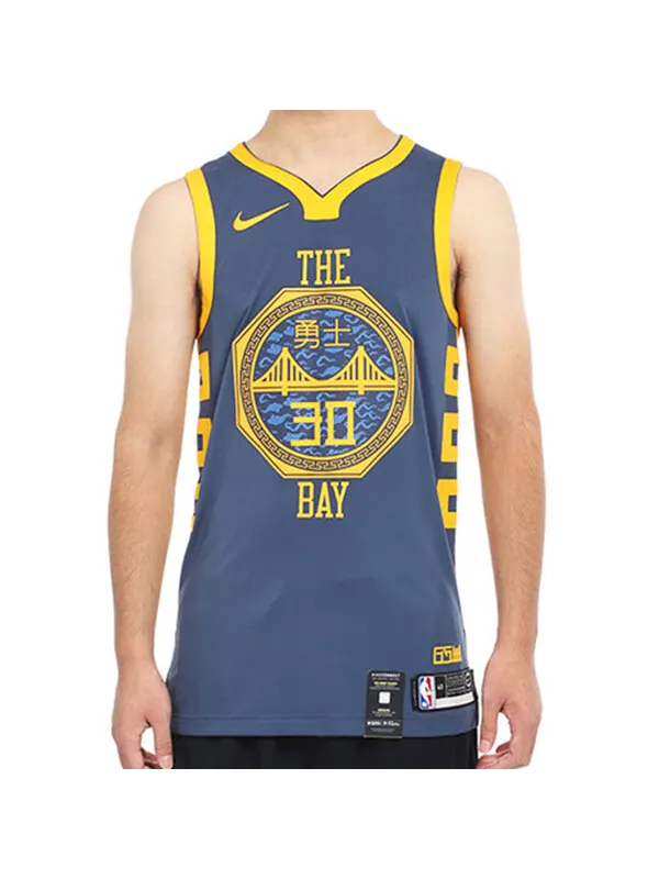 Спортивная футболка nba golden state warriors au player edition jersey blue gray Nike — изображение 3 из 4, серый