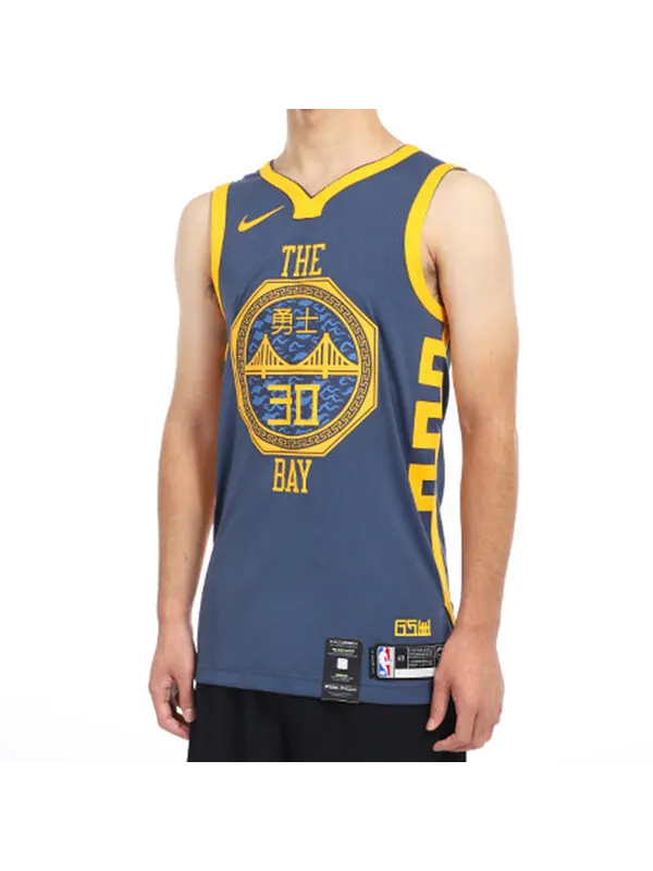 Спортивная футболка nba golden state warriors au player edition jersey blue gray Nike — изображение 4 из 4, серый