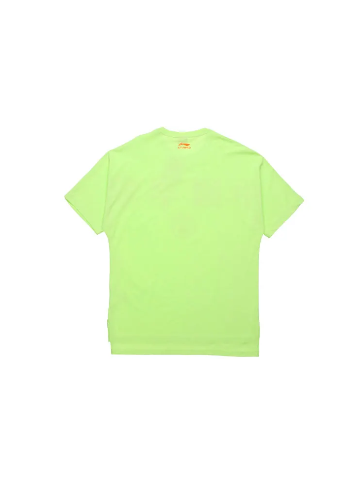 Футболка Li-Ning New York Fashion Week Series Loose Short Sleeve Tee 'Fluorescent Green' — изображение 2 из 2, зеленый