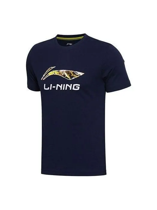 Футболка с логотипом Essential Li-Ning — изображение 1 из 2, темно-синий/мульти