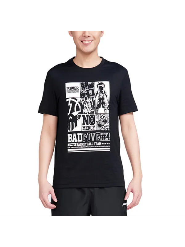 Футболка с рисунком badfive Li-Ning — изображение 3 из 4, черный/мульти