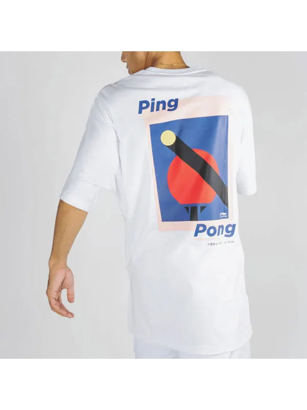 Футболка весна-лето 2020 Парижская неделя моды с коротким рукавом Li-Ning — изображение 4 из 4, белый