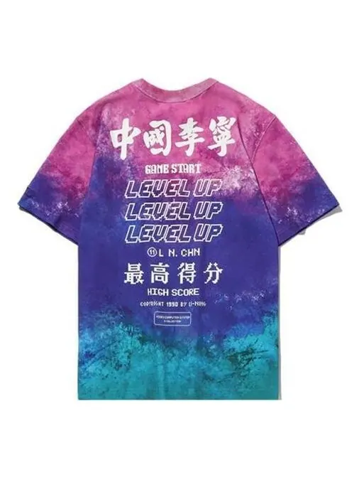 Футболка с принтом спортивные с круглым вырезом и коротким рукавом Li-Ning — изображение 1 из 4, фиолетовый