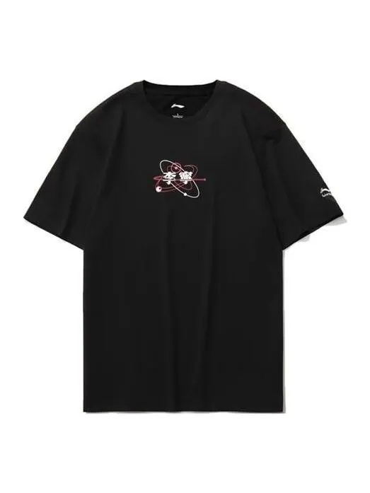 Футболка с графическим принтом свободного кроя с коротким рукавом Li-Ning — изображение 1 из 4, черный
