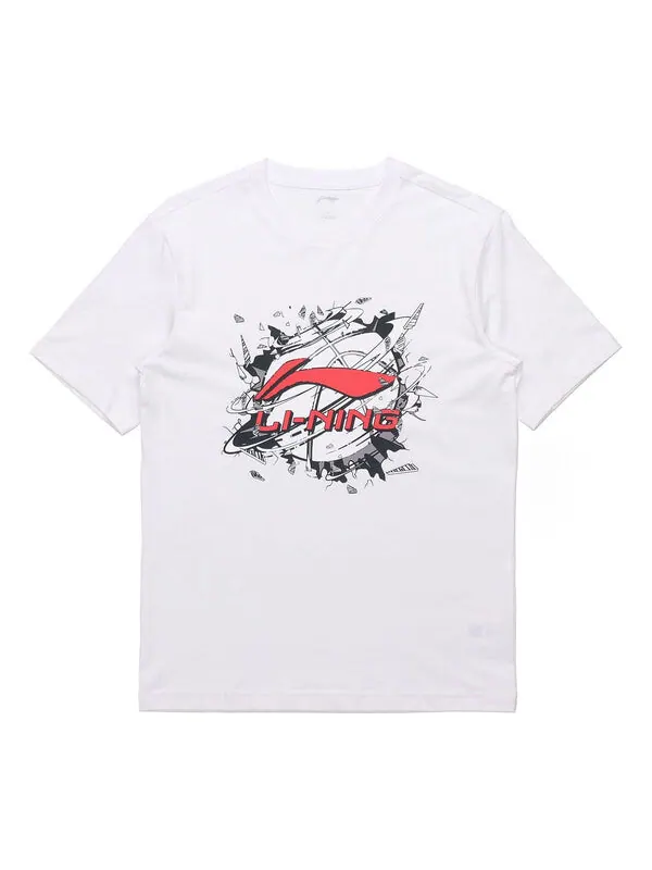 Футболка с рисунком баскетбольных мячей Li-Ning — изображение 1 из 2, белый/мульти