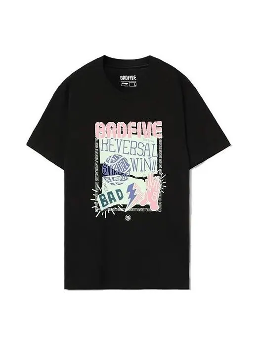 Футболка свободная футболка с рисунком badfive Li-Ning — изображение 1 из 2, черный/мульти