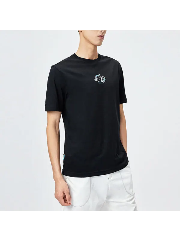 Футболка с маленьким графическим принтом Li-Ning — изображение 3 из 4, черный/мульти