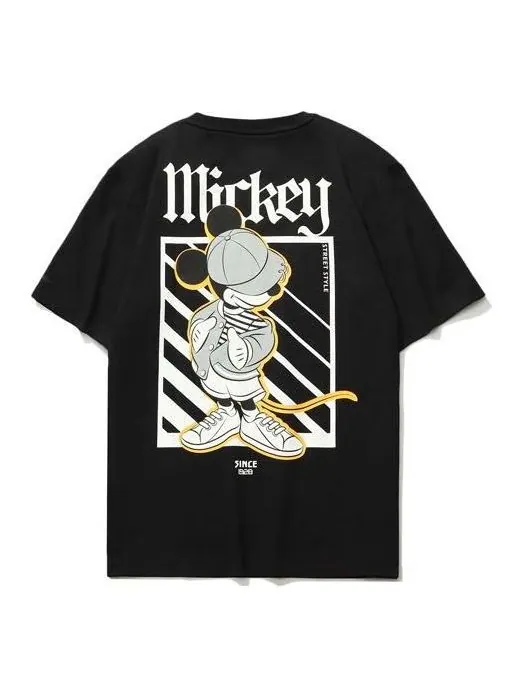 Футболка Li-Ning x Disney Crossover Sports Fashion Tee 'Black White' — изображение 1 из 2, черный