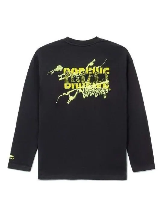 Футболка badfive changan boys графическая футболка с длинным рукавом Li-Ning — изображение 1 из 2, черный/желтый