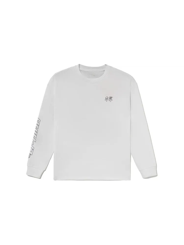 Спортивный топ Li-Ning Sports Stylish Series Logo Pattern Printing Top 'White Black' AHSS019-1 — изображение 2 из 2