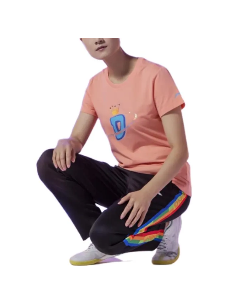 Футболка Li-Ning x Ding-Ning Table Tennis Tee 'Fluorescence Orange' — изображение 4 из 4, оранжевый