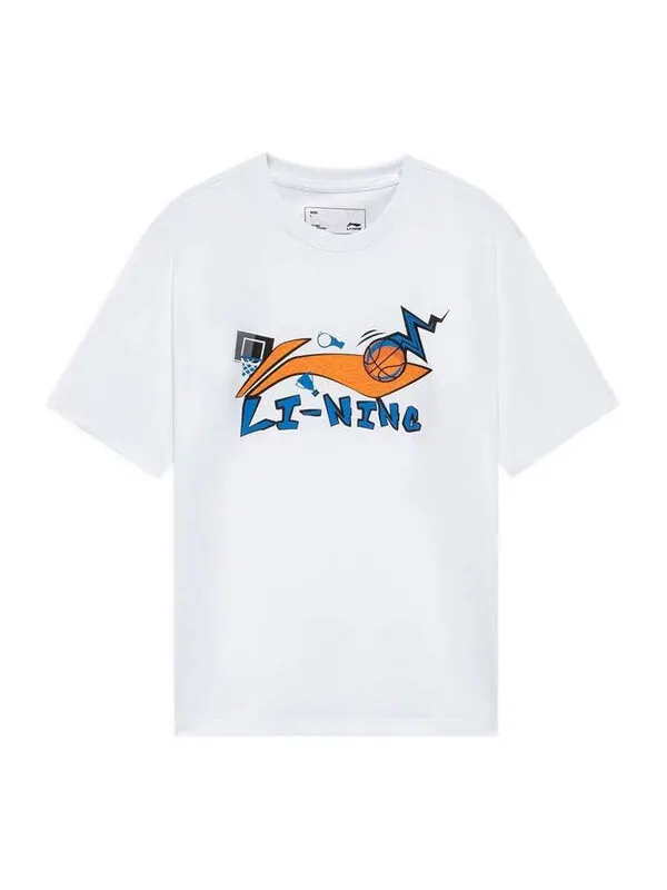 Футболка с баскетбольной графикой Li-Ning — изображение 1 из 2, белый/мульти