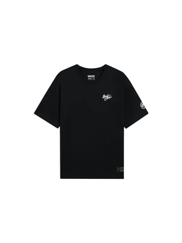 Футболка badfive графическая свободная футболка Li-Ning — изображение 2 из 4, черный/зеленый/белый