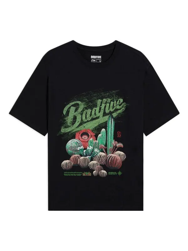 Футболка badfive plants графическая футболка Li-Ning — изображение 1 из 2, черный/мульти