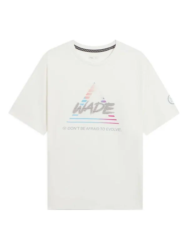 Футболка с рисунком треугольника Way of Wade Li-Ning — изображение 1 из 2, белый/мульти