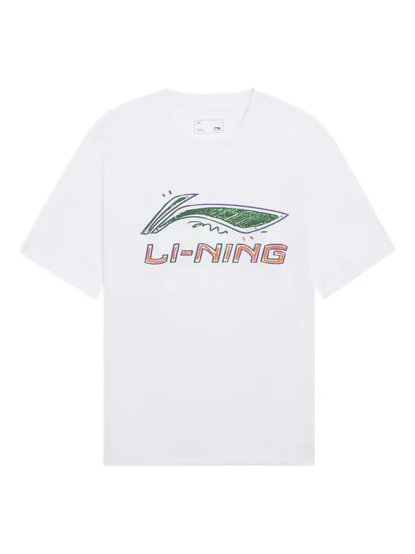 Футболка классическая футболка с логотипом Li-Ning — изображение 1 из 2, белый/мульти